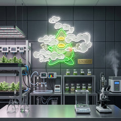 Marijuana Bud Cartoon Artwork Led Neon Sign Light