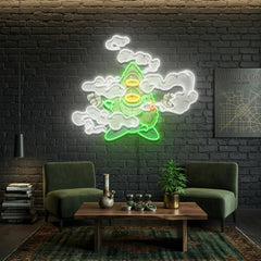 Marijuana Bud Cartoon Artwork Led Neon Sign Light