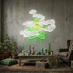 Marijuana Bud Cartoon Artwork Led Neon Sign Light