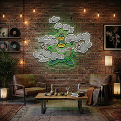 Marijuana Bud Cartoon Artwork Led Neon Sign Light