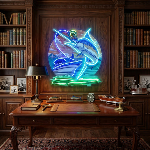 Marlin Sea Fishing LED Neon Sign Light Pop Art