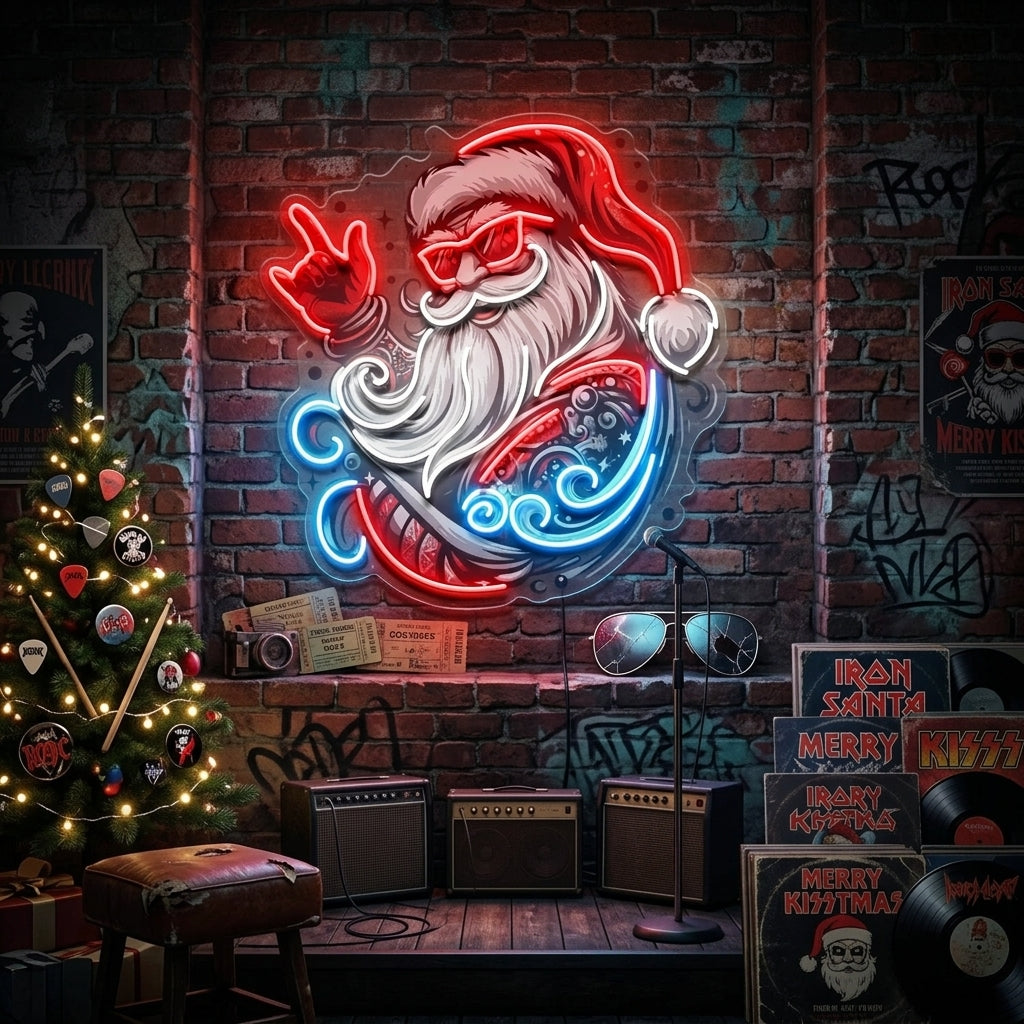 Mecha Santa Rock LED Neon Sign Light Pop Art