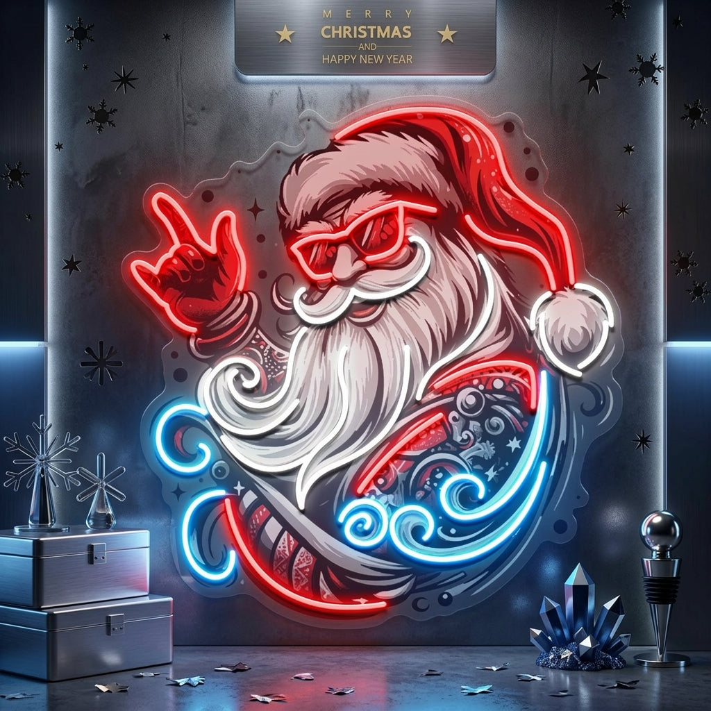 Mecha Santa Rock LED Neon Sign Light Pop Art