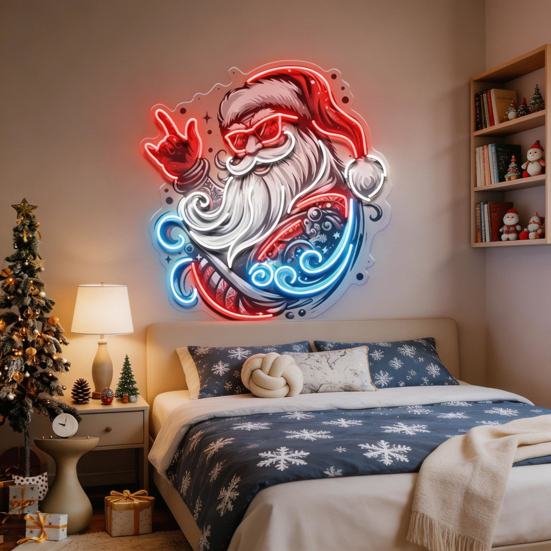 Mecha Santa Rock LED Neon Sign Light Pop Art