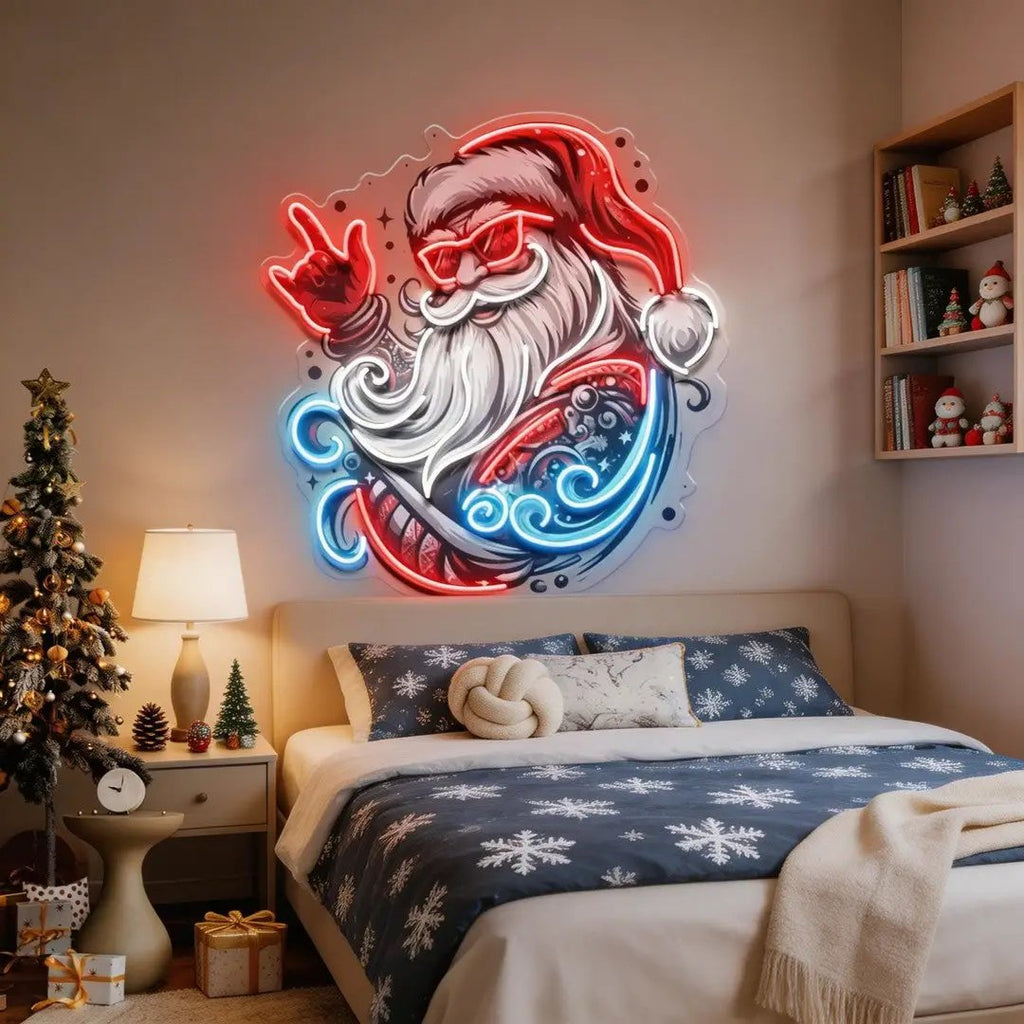 Mecha Santa Rock LED Neon Sign Light Pop Art
