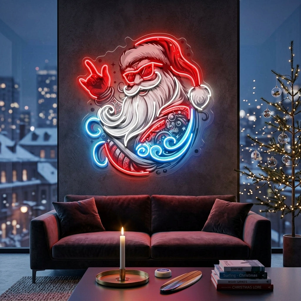 Mecha Santa Rock LED Neon Sign Light Pop Art
