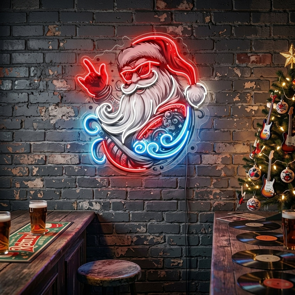 Mecha Santa Rock LED Neon Sign Light Pop Art