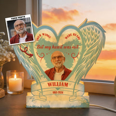 Memorial Night Light Your Wings Were Ready - Personalized Photo Light Box