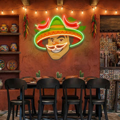 Mexican Man Logo Royalty Artwork Led Neon Sign Light