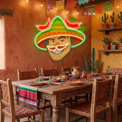 Mexican Man Logo Royalty Artwork Led Neon Sign Light