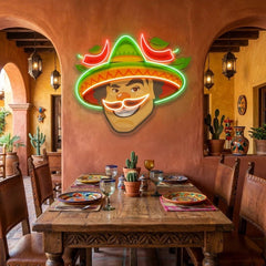 Mexican Man Logo Royalty Artwork Led Neon Sign Light
