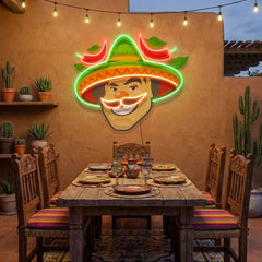 Mexican Man Logo Royalty Artwork Led Neon Sign Light