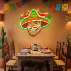 Mexican Man Logo Royalty Artwork Led Neon Sign Light