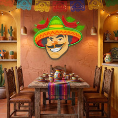 Mexican Man Logo Royalty Artwork Led Neon Sign Light