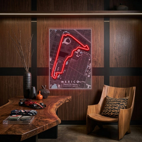 Mexico City Formula F1 Circuit LED Neon Sign Light Pop Art