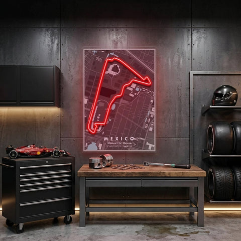 Mexico City Formula F1 Circuit LED Neon Sign Light Pop Art
