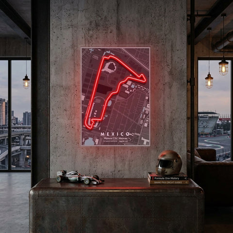 Mexico City Formula F1 Circuit LED Neon Sign Light Pop Art