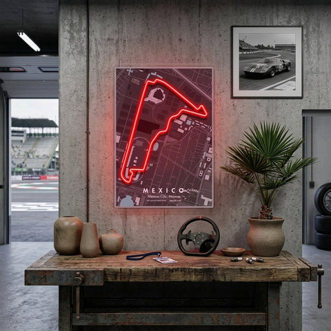 Mexico City Formula F1 Circuit LED Neon Sign Light Pop Art