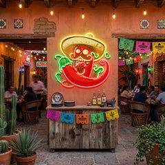 Mexico Red Hot Chili Peppe LED Neon Sign Light Pop Art