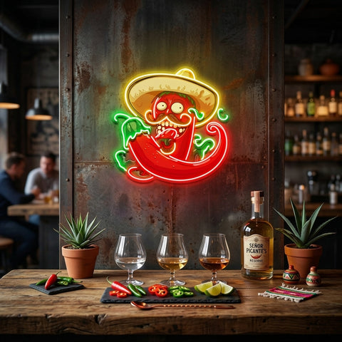 Mexico Red Hot Chili Peppe LED Neon Sign Light Pop Art