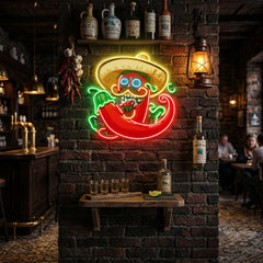Mexico Red Hot Chili Peppe LED Neon Sign Light Pop Art
