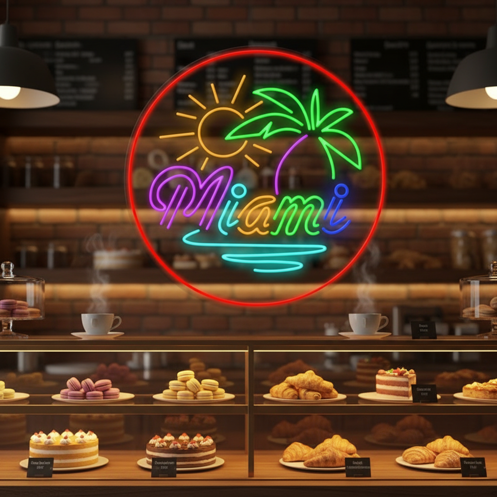 "Miami Beach Bar" LED Neon Sign