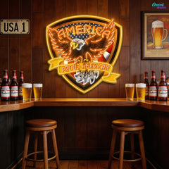 Military Proud American Eagle Neon Sign Light Artwork