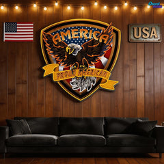 Military Proud American Eagle Neon Sign Light Artwork