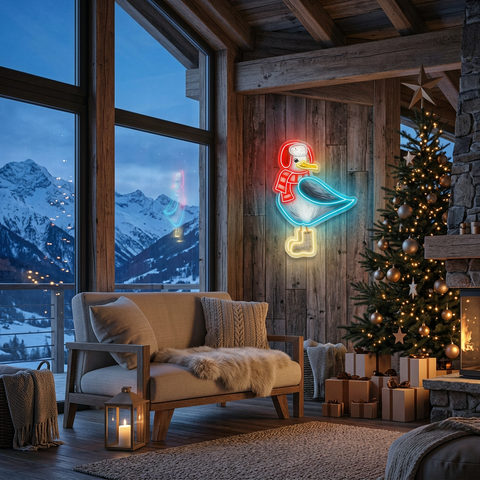 Winter Seagull Neon Sign – Cozy LED Wall Light for Christmas & Holiday Home Décor