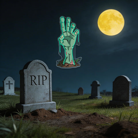 Zombie Hand Neon Sign – Creepy LED Wall Light for Halloween Party, Bar & Home Décor