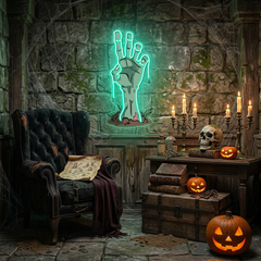 Zombie Hand Neon Sign – Creepy LED Wall Light for Halloween Party, Bar & Home Décor
