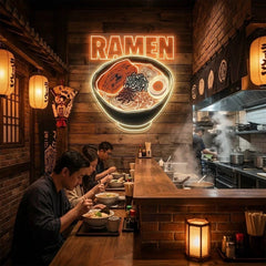 Minimal Ramen Bowl Neon Sign – Modern Japanese LED Wall Art