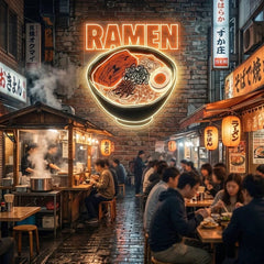 Minimal Ramen Bowl Neon Sign – Modern Japanese LED Wall Art