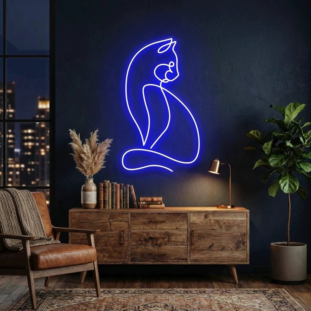 Minimalist Cat Led Neon Sign Light