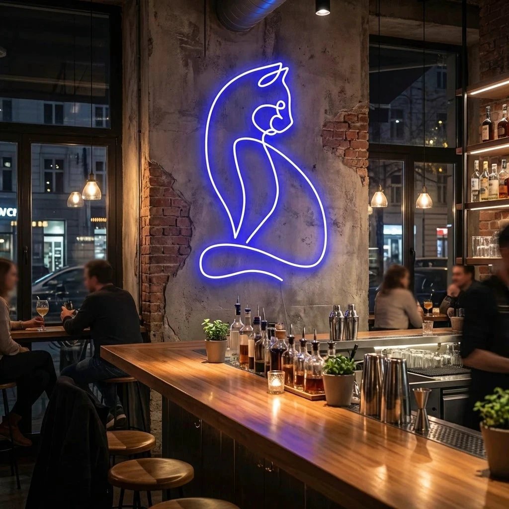 Minimalist Cat Led Neon Sign Light