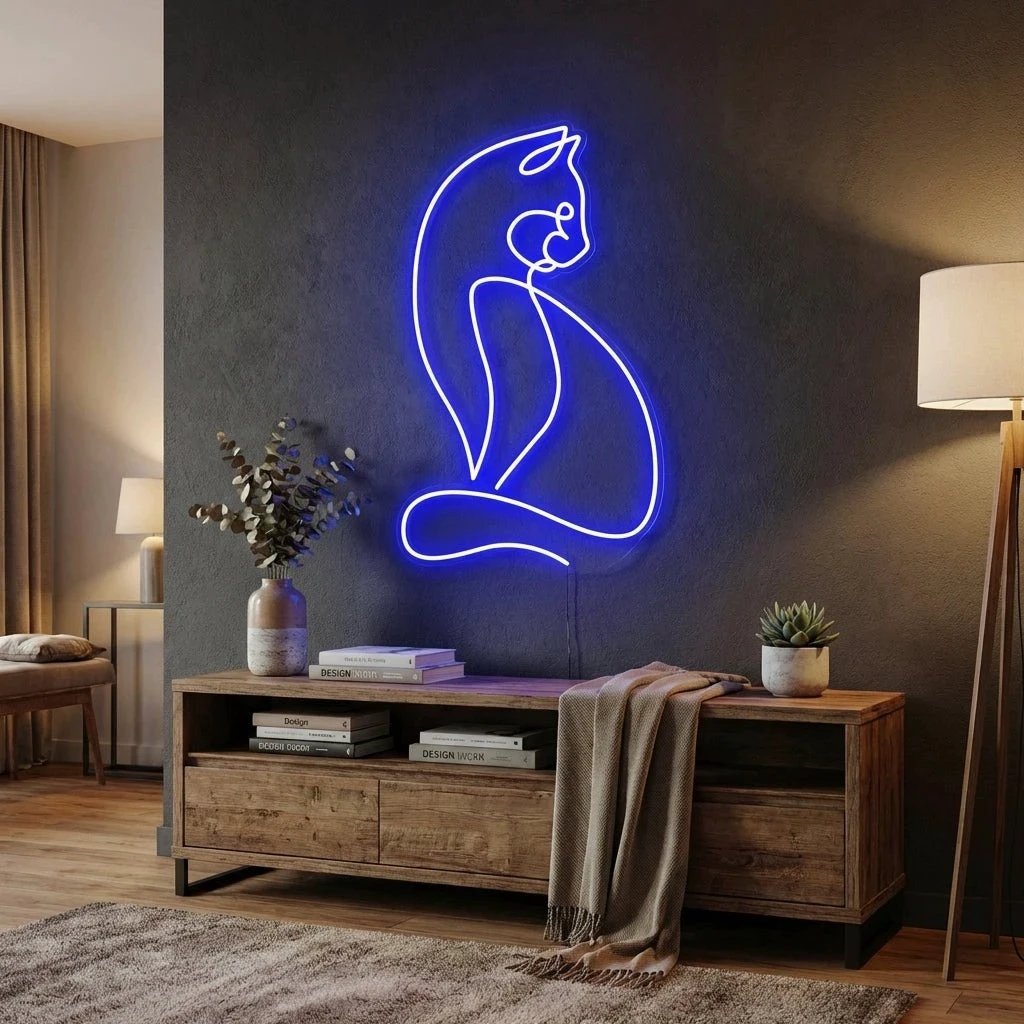 Minimalist Cat Led Neon Sign Light