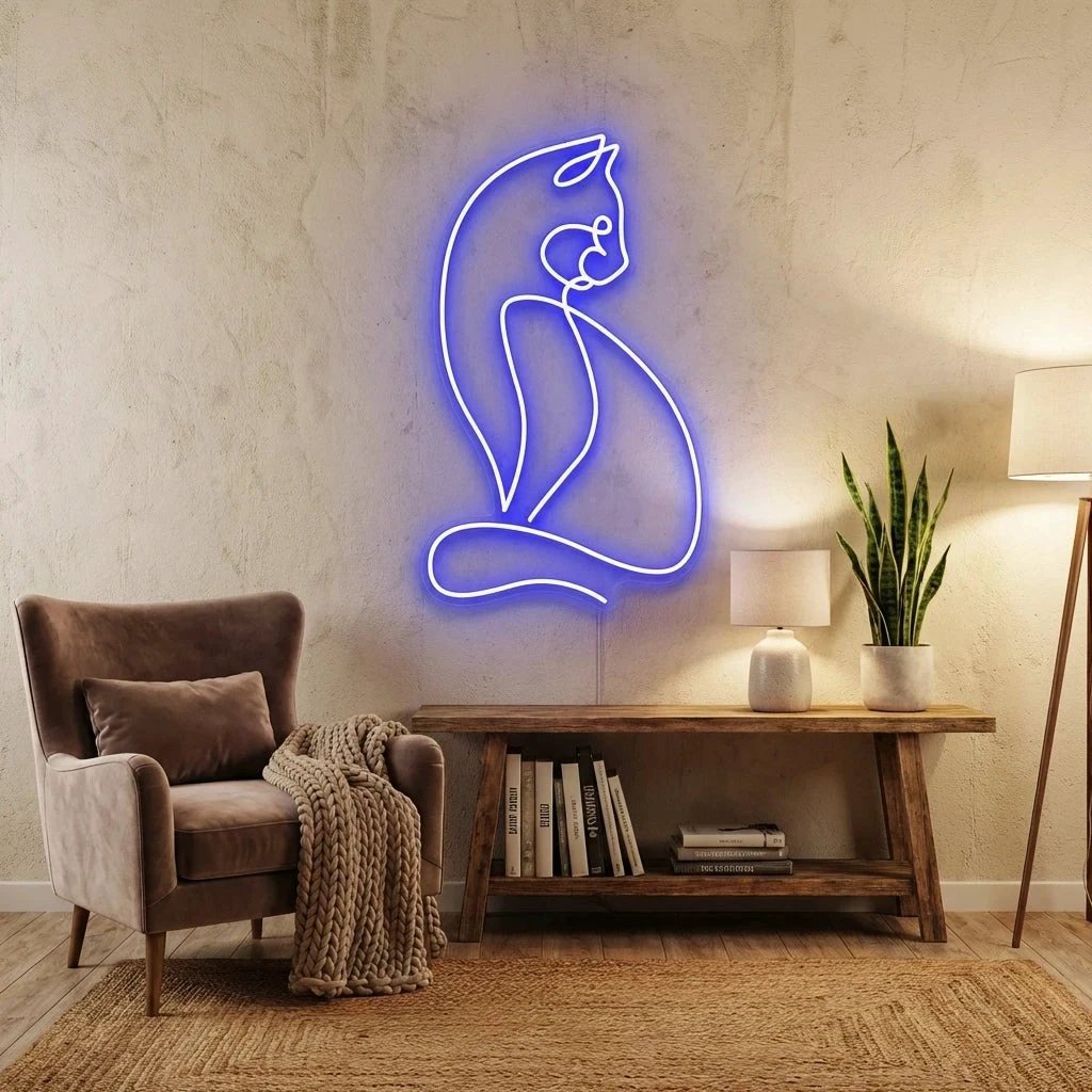 Minimalist Cat Led Neon Sign Light