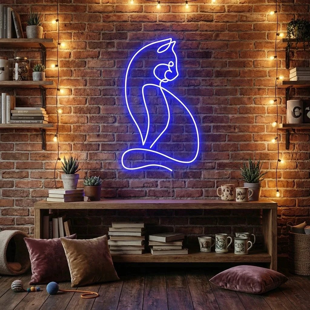 Minimalist Cat Led Neon Sign Light