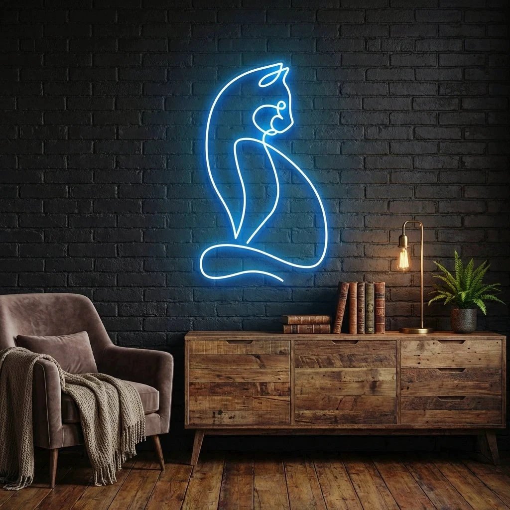 Minimalist Cat Led Neon Sign Light