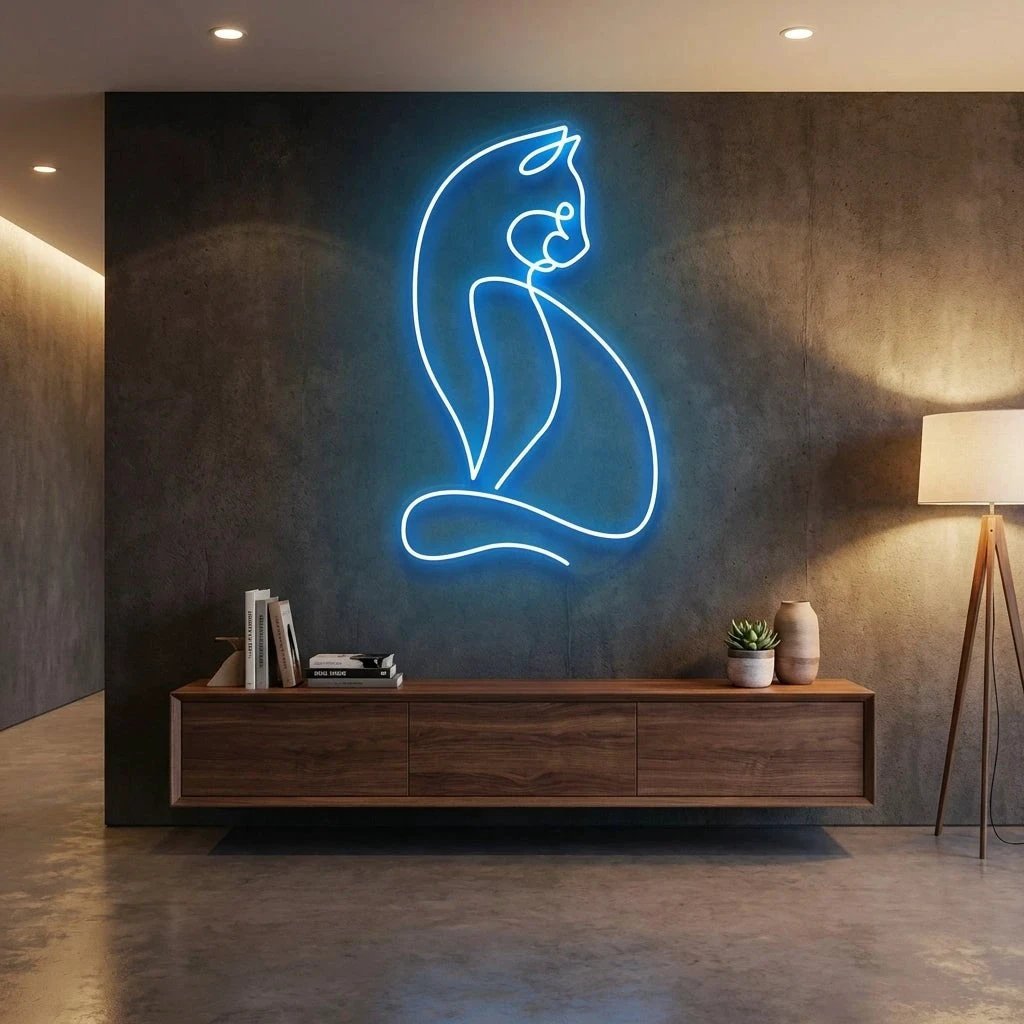 Minimalist Cat Led Neon Sign Light