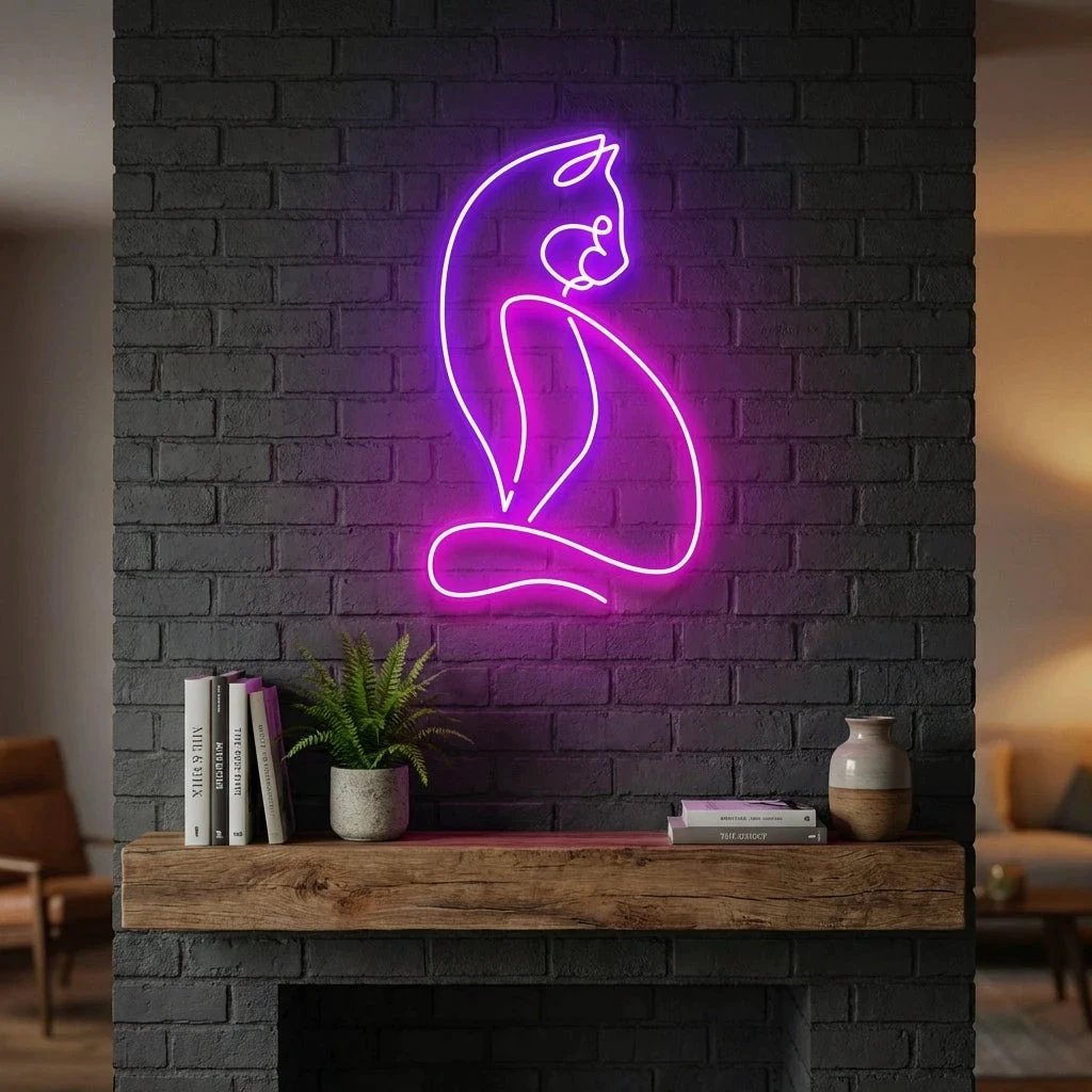 Minimalist Cat Led Neon Sign Light