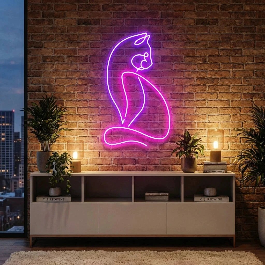 Minimalist Cat Led Neon Sign Light