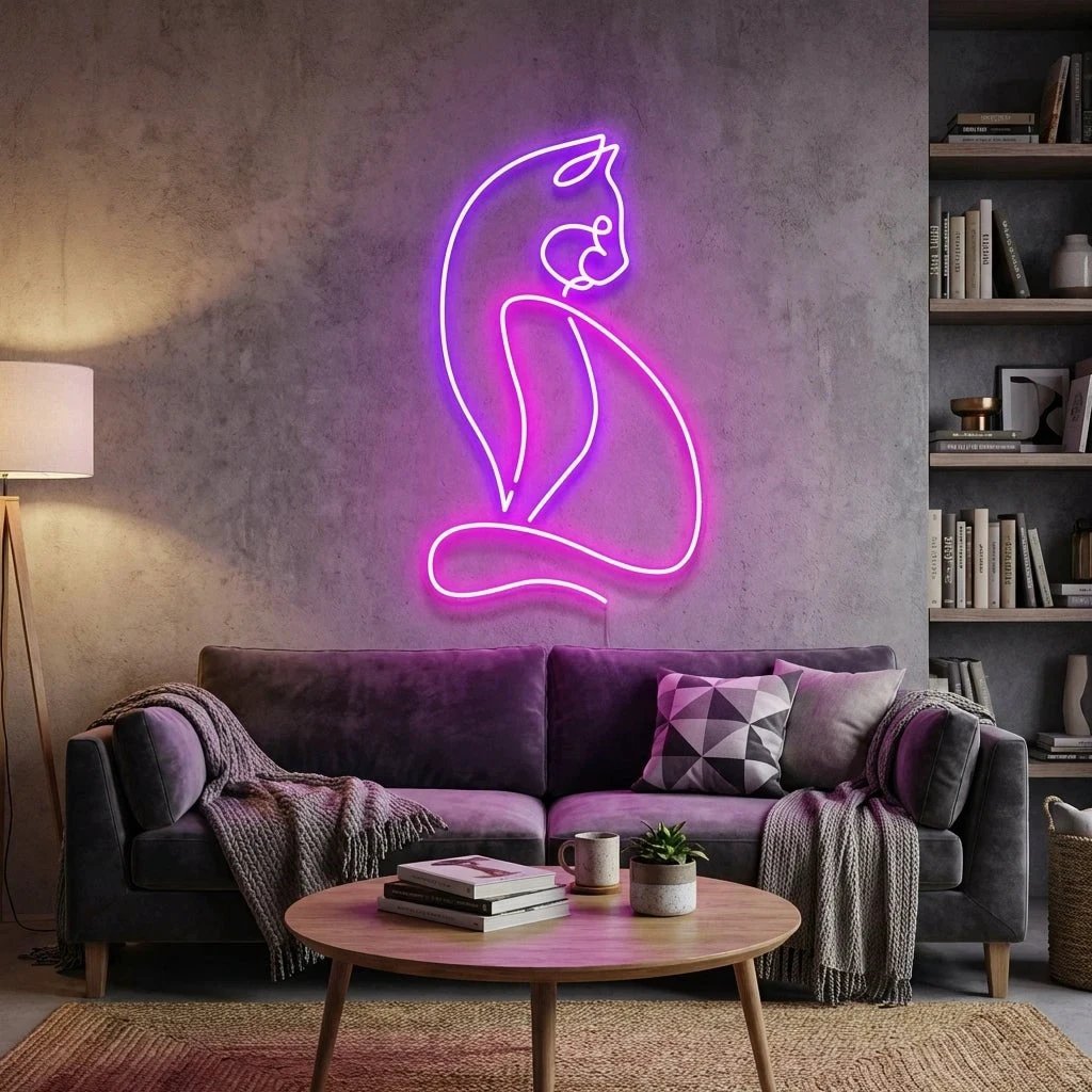 Minimalist Cat Led Neon Sign Light