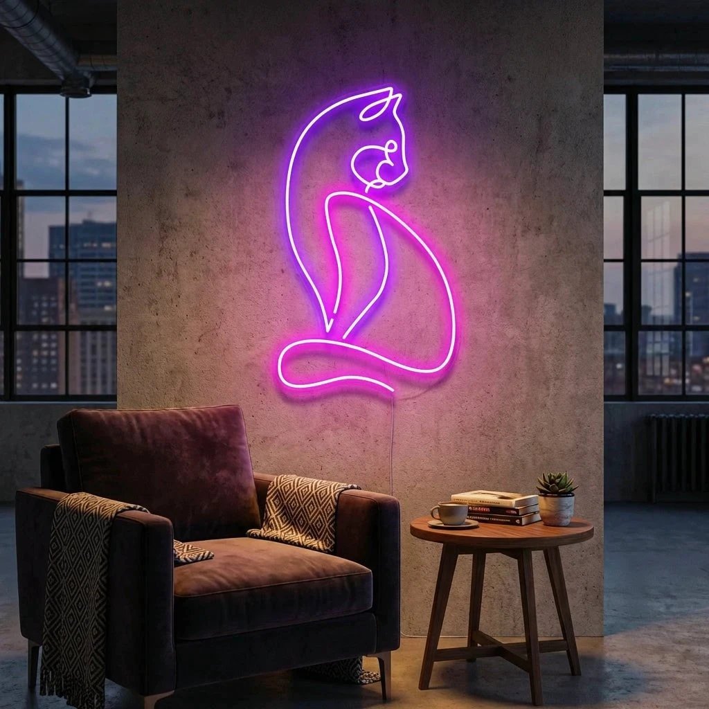 Minimalist Cat Led Neon Sign Light