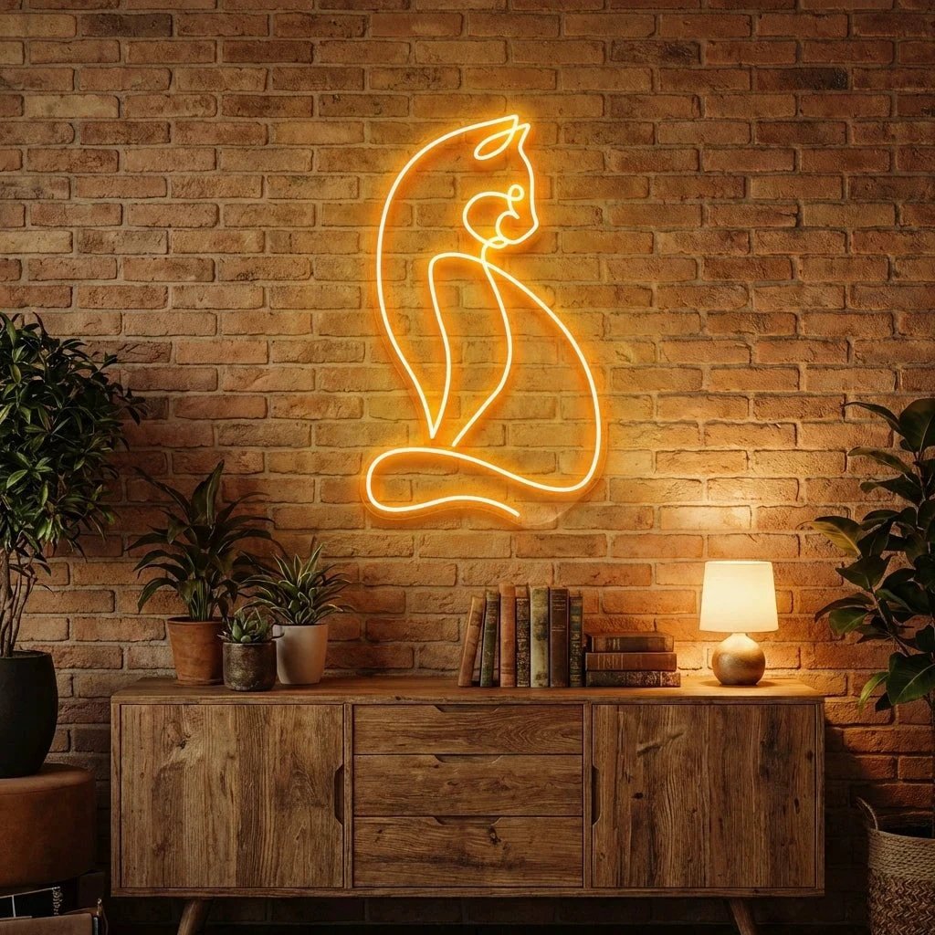 Minimalist Cat Led Neon Sign Light