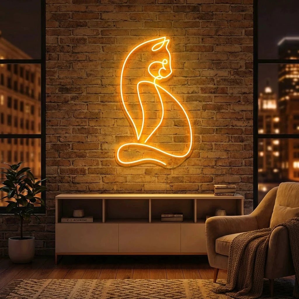 Minimalist Cat Led Neon Sign Light
