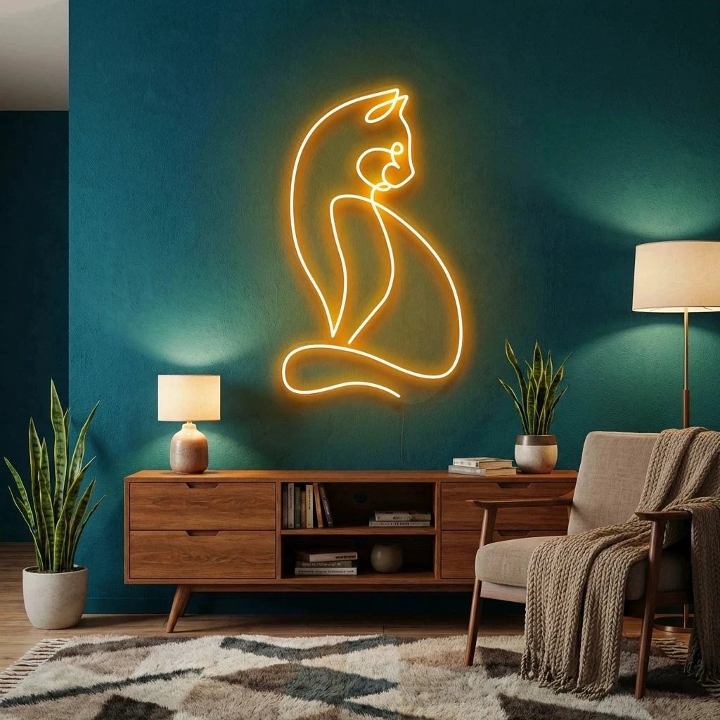 Minimalist Cat Led Neon Sign Light