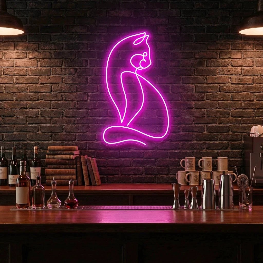 Minimalist Cat Led Neon Sign Light