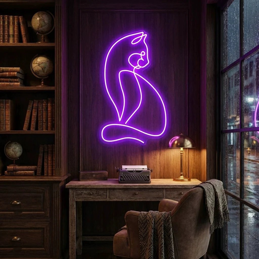 Minimalist Cat Led Neon Sign Light