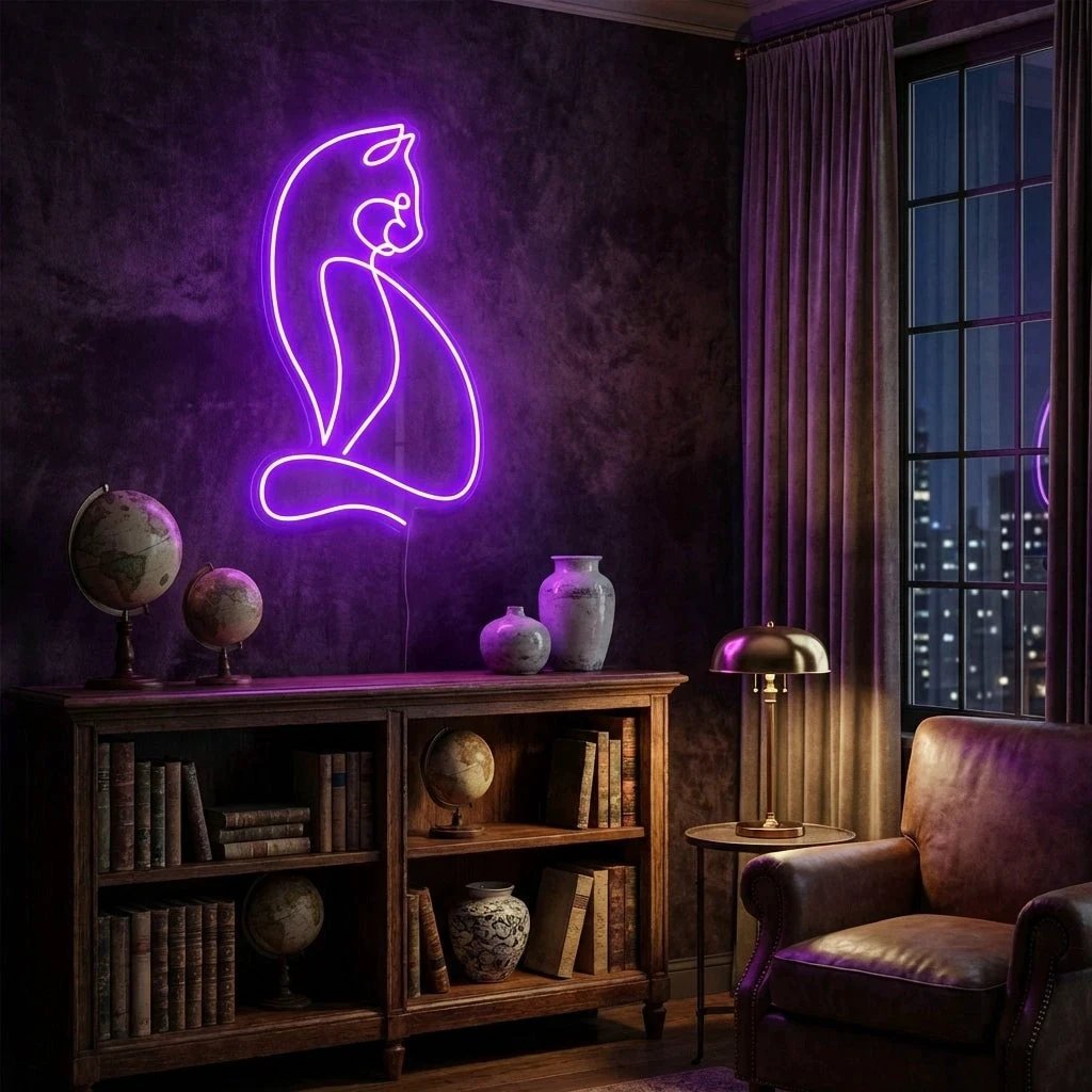 Minimalist Cat Led Neon Sign Light